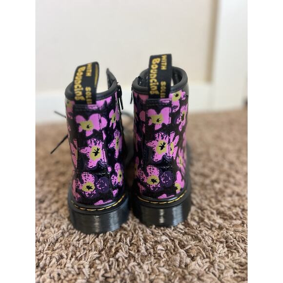 Dr Martens JUNIOR 1460 PANSY PATENT LEATHER LACE UP BOOTS Sz 5 L - Picture 6 of 9